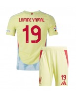 Španělsko Lamine Yamal #19 Venkovní dres pro děti ME 2024 Krátký Rukáv (+ trenýrky)